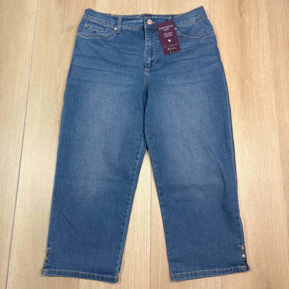 Gloria Vanderbilt Amanda Capri Jeans Womens 8 Medium Wash Slimming Classic Rise